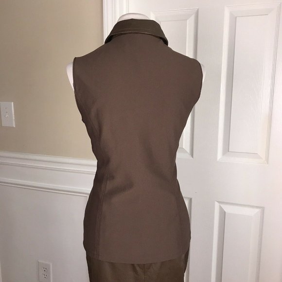 DAVID BENJAMEN Leather Stretch Skirt & Vest - Picture 6 of 7